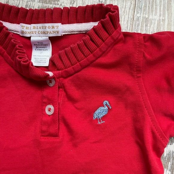 The Beaufort Bonnet Company Red Short Sleeve Tee Girls 2T Polo - Picture 3 of 4